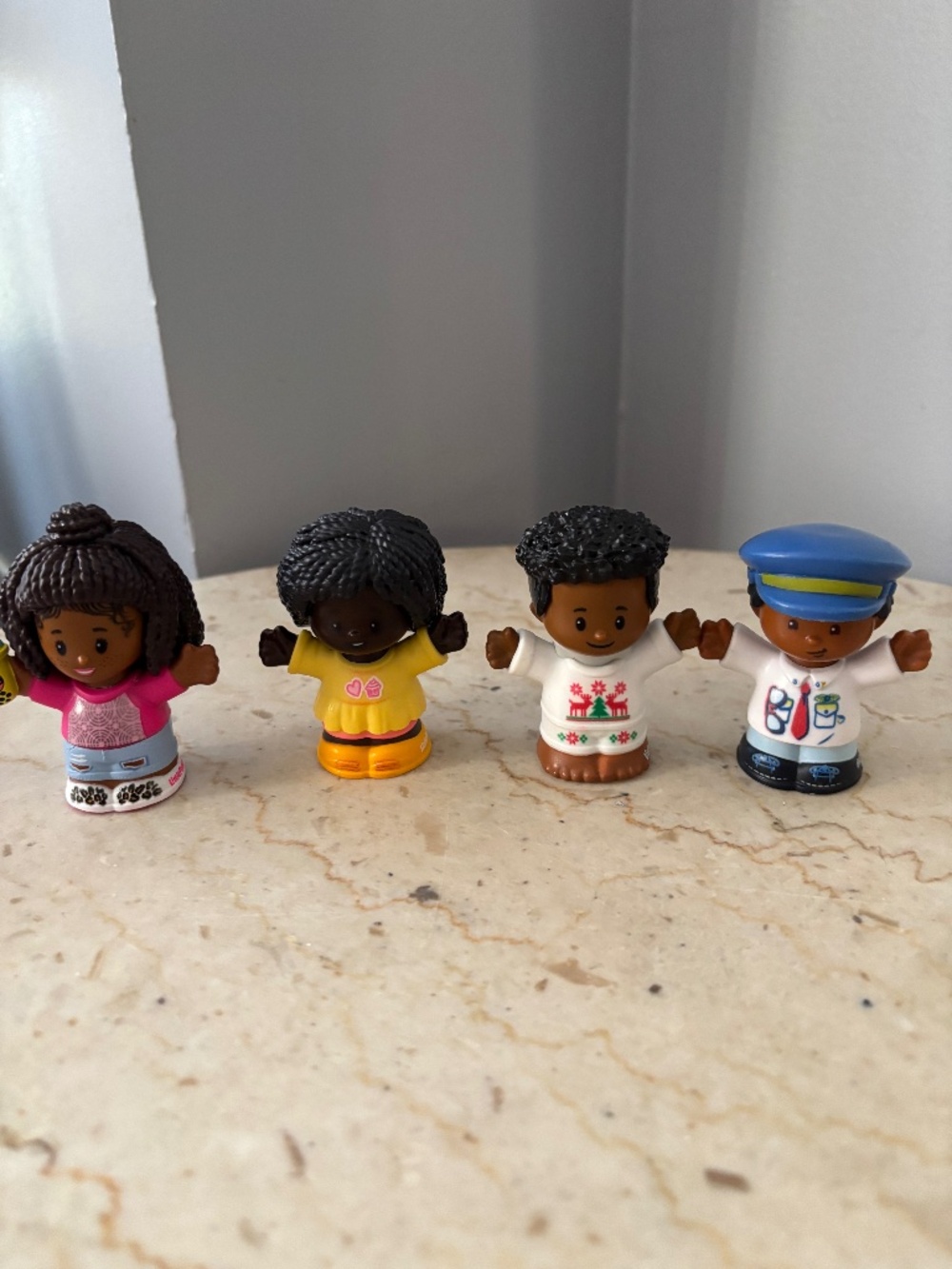 Fisher-Price Little People Diverse Figure Lot (4 Characters) - Pilot, Holiday Bo